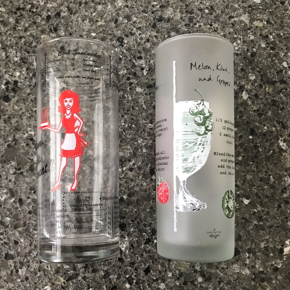 Other - 4/$25 Set of Two 7” Tall Slim Cups Diner Theme